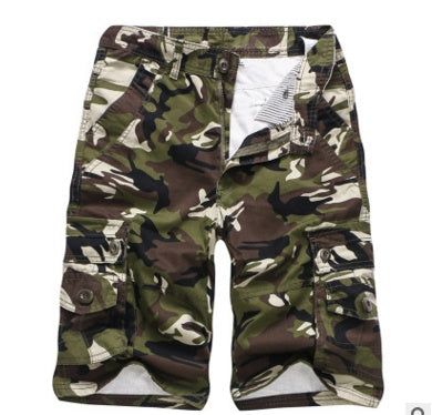 Camouflage Cargo Shorts with Flap Pockets