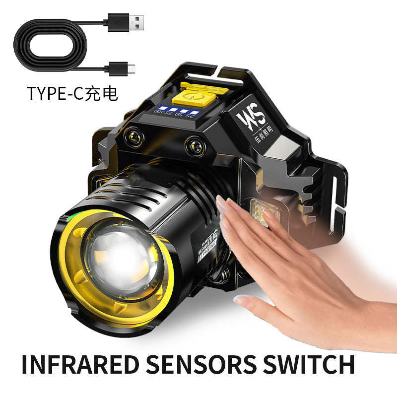 USB Charging Emergency Smart Headset Outdoor Lighting Lamp