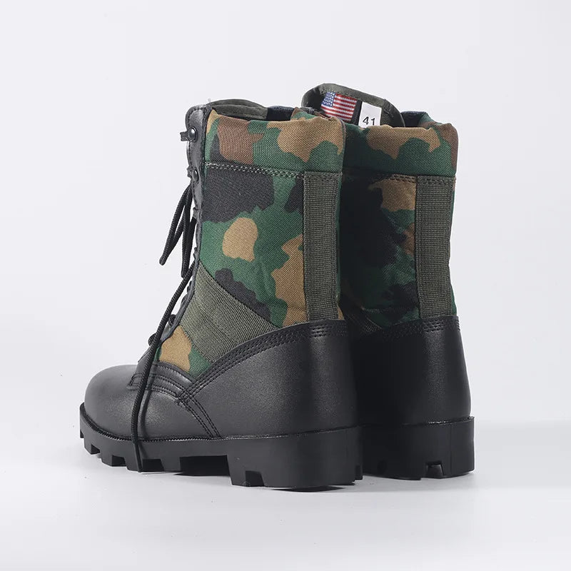 Men’s High-Top Tactical Boots – Leather & Nylon
