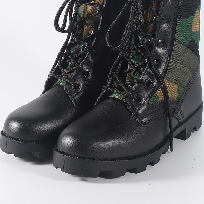 Men’s High-Top Tactical Boots – Leather & Nylon