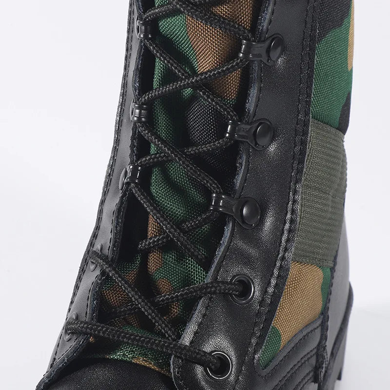 Men’s High-Top Tactical Boots – Leather & Nylon