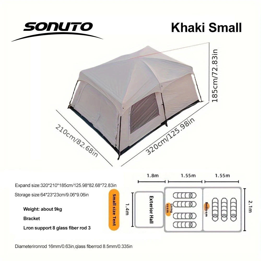 Sonuto Large Family Cabin Tent | Three-Season Camping