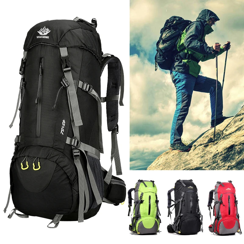 Wanderrucksack 50L Damen&Herren Multifunktions Outdoor Wasserdicht Großes Fassungsvermögen Trekking Reise Bergsteigerrucksack