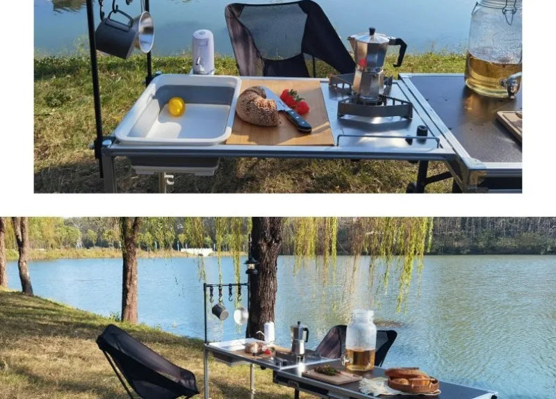 Folding Camp Kitchen Storage Box & Table