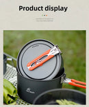 Outdoor Camping Cooker Pot Set Camping Meal Cooking Hot Pot Portable Equipment Kettle Single Pot