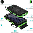 New Solar Power Bank 100000mAh Portable Charging Poverbank External Battery Charger Strong Light LDE Light for All Smartphones
