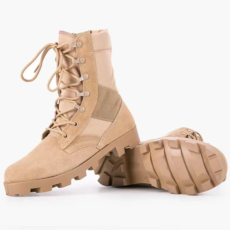 Men’s High-Top Tactical Boots – Leather & Nylon