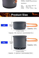 Outdoor Camping Pot 1.3L 2.3L Cookware Outdoor Cooking Kettle Set Heat Cooker Travel Tableware Tourist Kitchen Utensil Equipment