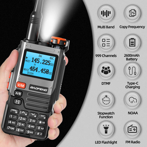 Baofeng UV K61 Walkie Talkie Multi Band Wireless Copy Frequency 999CH Type-C DTMF Long Range NOAA UV-5R UV K6 K5(8) Ham Radio