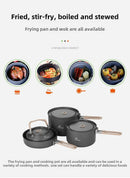 Outdoor Camping Cooker Pot Set Camping Meal Cooking Hot Pot Portable Equipment Kettle Single Pot
