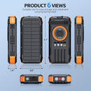 2026 NEW Solar Power Bank 80000mAh 22.5W Magnetic Wireless Powerbank Hand Crank with Cable Portable Charger for Outdoor Camping