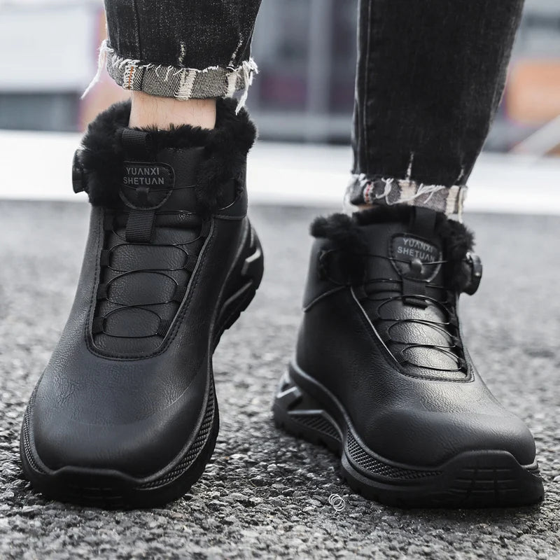 Herren-Outdoor-Jagdstiefel, Wanderschuhe für Bergtrekking und Offroad mit Fleecefutter für Wärme