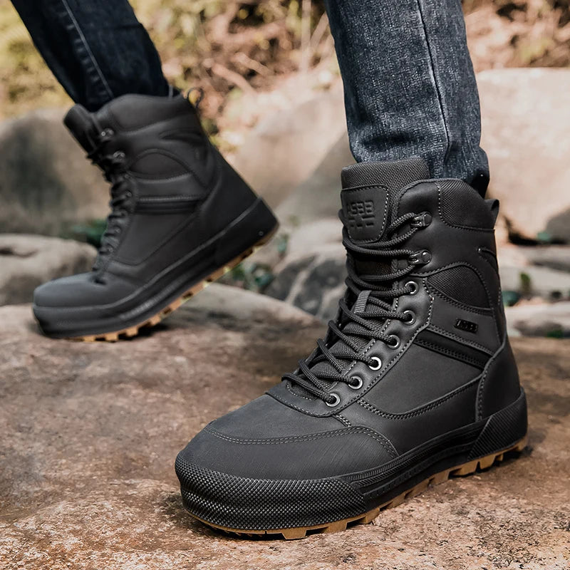 Herren Outdoor Wanderstiefel Taktische Militärstiefel Wasserdichte Arbeitsschutzschuhe Jagdstiefel Knöchelhohe Wüstenstiefel Sportschuhe Kletterschuhe