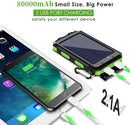 New Solar Power Bank 100000mAh Portable Charging Poverbank External Battery Charger Strong Light LDE Light for All Smartphones