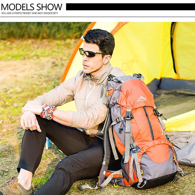 Wanderrucksack 50L Damen&Herren Multifunktions Outdoor Wasserdicht Großes Fassungsvermögen Trekking Reise Bergsteigerrucksack