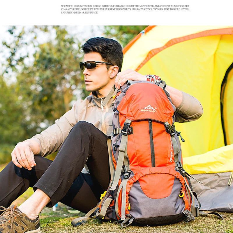 Wanderrucksack 50L Damen&Herren Multifunktions Outdoor Wasserdicht Großes Fassungsvermögen Trekking Reise Bergsteigerrucksack