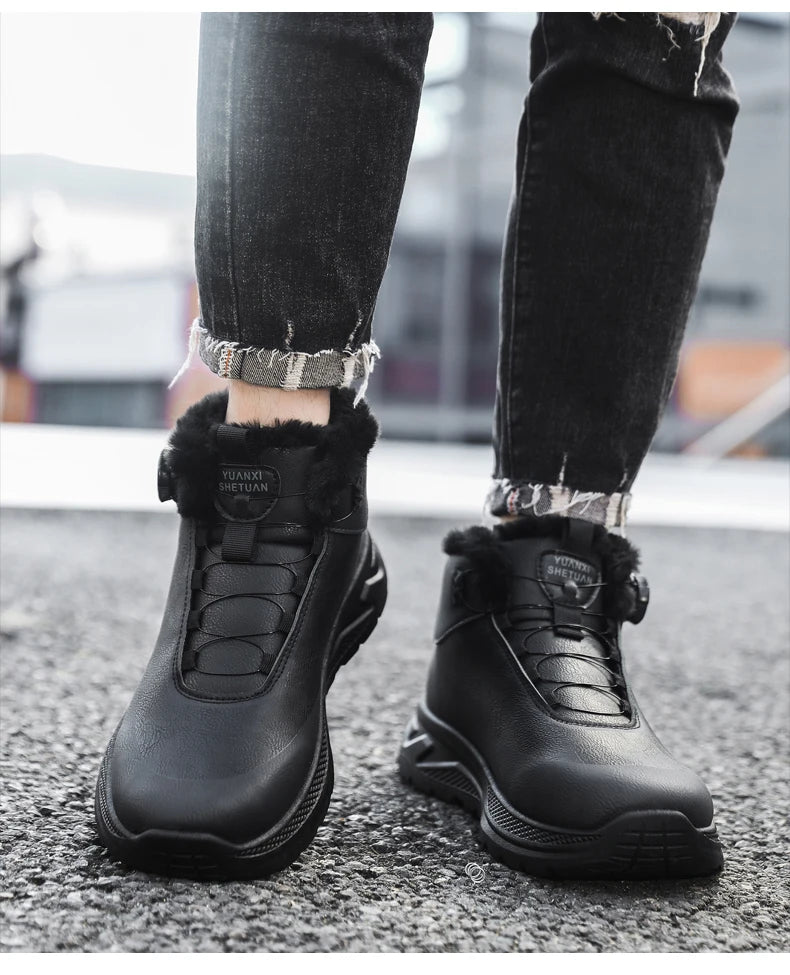 Herren-Outdoor-Jagdstiefel, Wanderschuhe für Bergtrekking und Offroad mit Fleecefutter für Wärme