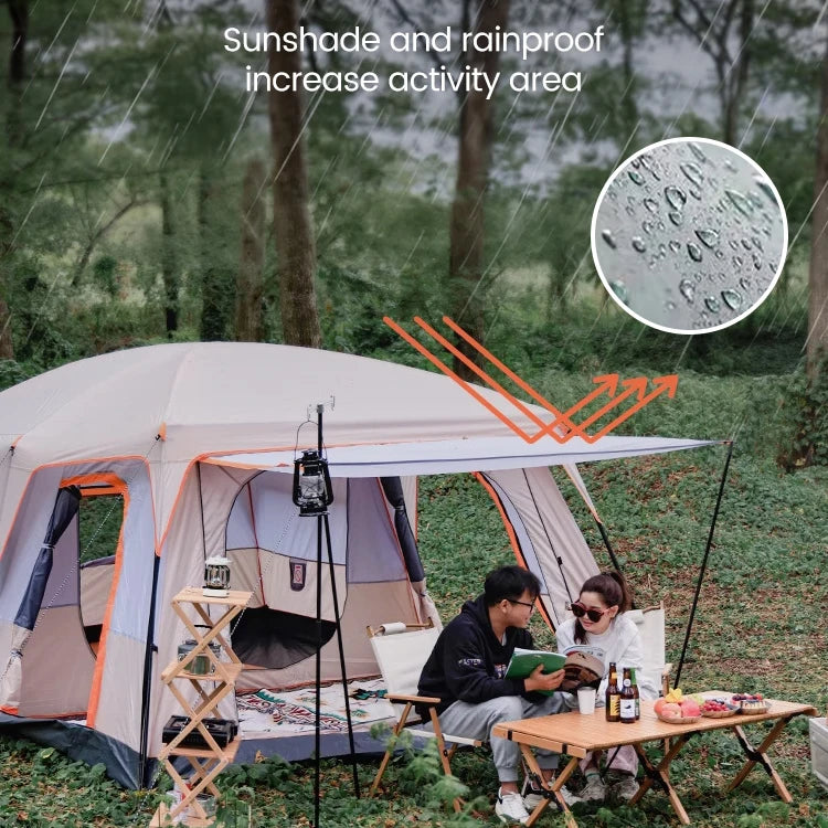 8-12 Personen Campingzelt 2 Zimmer Groß Wasserdicht Winddicht Outdoor Familienzelt mit Regenschutz Instant Kabinenzelte für Camping Strand