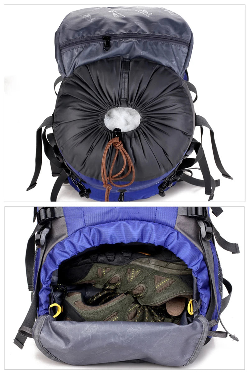 Wanderrucksack 50L Damen&Herren Multifunktions Outdoor Wasserdicht Großes Fassungsvermögen Trekking Reise Bergsteigerrucksack