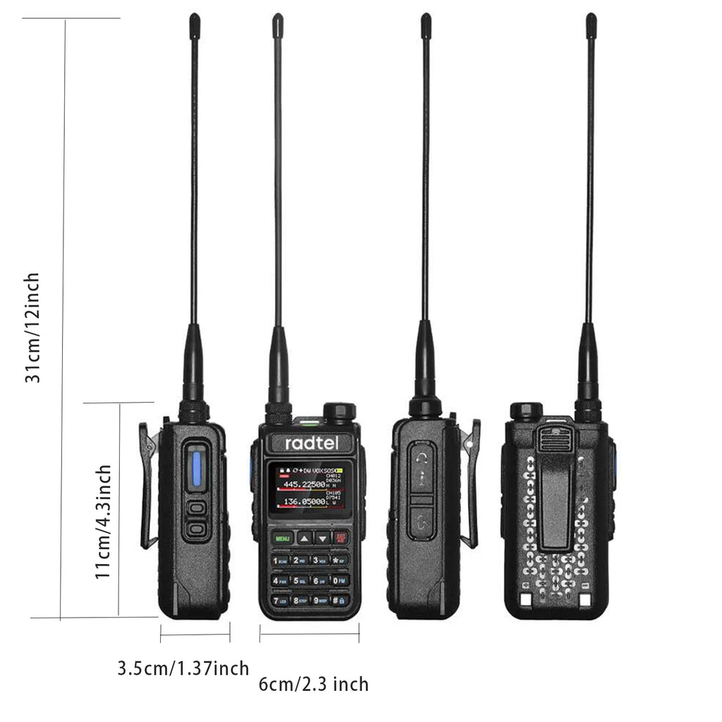 Radtel RT-890 NOAA Weather Channel 6 Band Ham  Amateur 2 Way Radio 999CH Walkie Talkie AM Air Aviation Band Color Scanner Marine