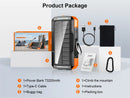 Solar Power Bank 73200mAh Hand Crank Charging with Cable 100W Fast Charge for Laptop Notebook External Battery for iPhone Xiaomi