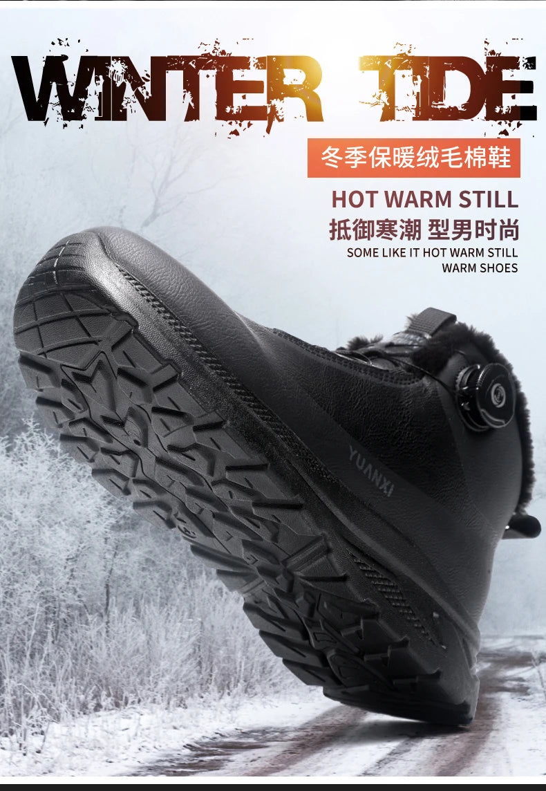 Herren-Outdoor-Jagdstiefel, Wanderschuhe für Bergtrekking und Offroad mit Fleecefutter für Wärme