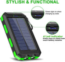 New Solar Power Bank 100000mAh Portable Charging Poverbank External Battery Charger Strong Light LDE Light for All Smartphones