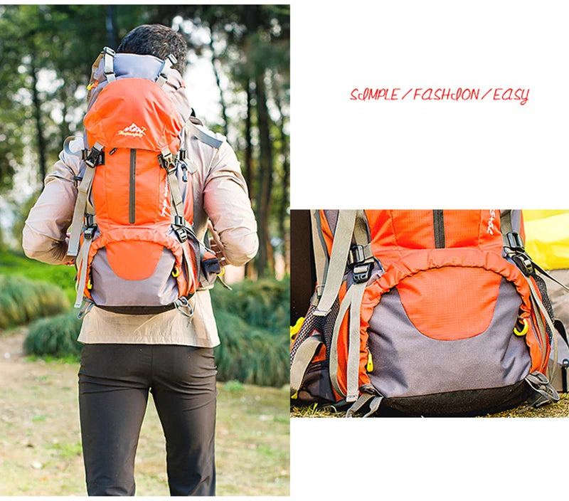 Wanderrucksack 50L Damen&Herren Multifunktions Outdoor Wasserdicht Großes Fassungsvermögen Trekking Reise Bergsteigerrucksack