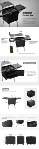 Outdoor Camping Cooking Set Camping Kitchen Box Cookware Table Stove Portable Car Folding Kitchen For Outdoor Camping Hiking