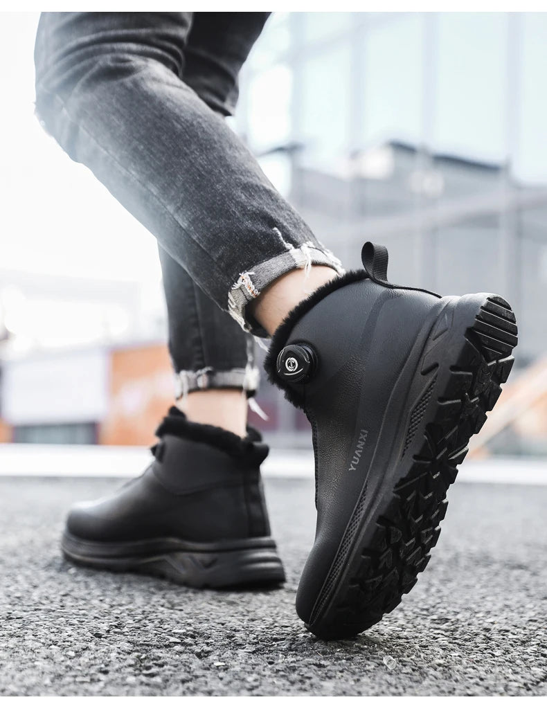 Herren-Outdoor-Jagdstiefel, Wanderschuhe für Bergtrekking und Offroad mit Fleecefutter für Wärme