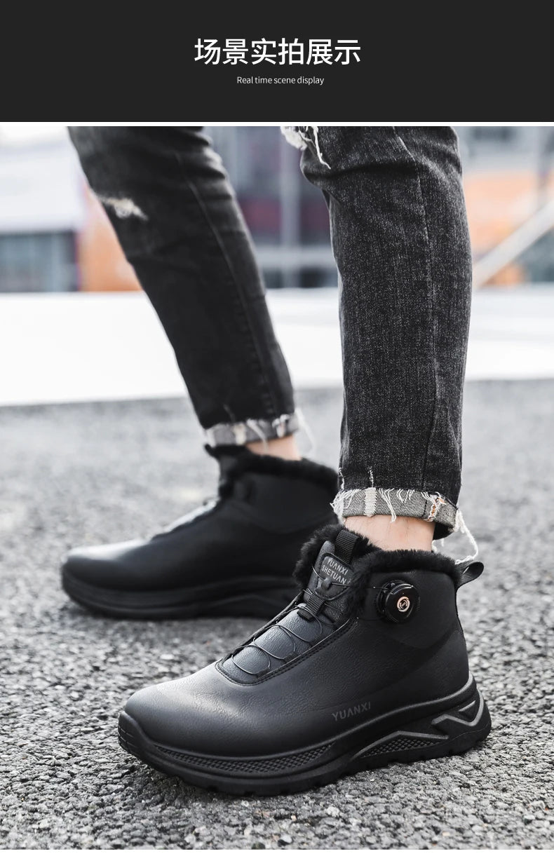 Herren-Outdoor-Jagdstiefel, Wanderschuhe für Bergtrekking und Offroad mit Fleecefutter für Wärme
