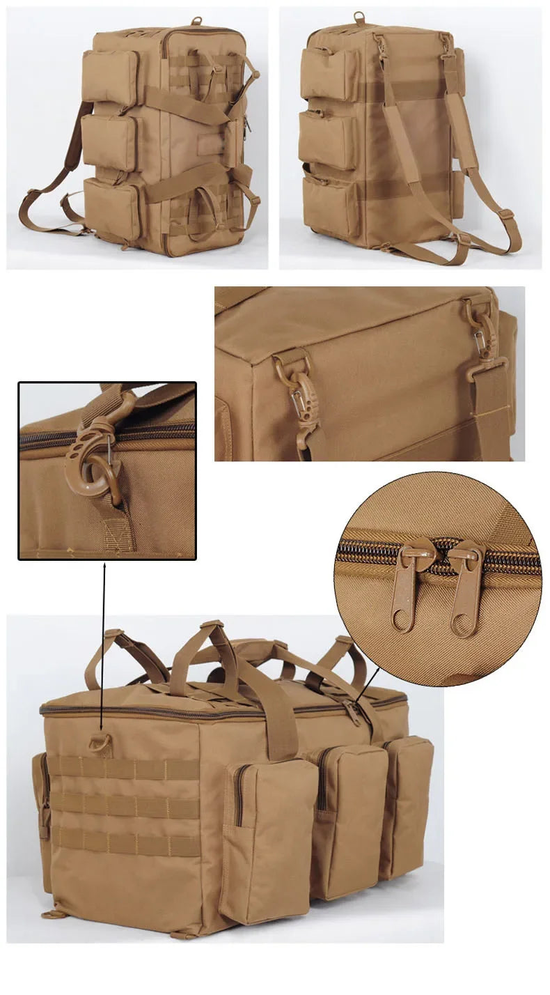 Convertible Nylon Duffel Backpack for Travel & Camping