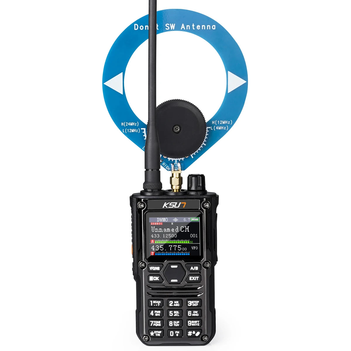 KSUN HF123D UHF VHF Dual HAM Band Radio AM FM NOAA CW SSB HF Shortwave Walkie Talkie 10W Blue-tooth Programming Radio