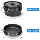 Camping Cookware Set Outdoor Cooking Equipment for Camping Hiking and Picnics for 2 People All in One Compact Camp Cooking Set