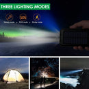 New Solar Power Bank 100000mAh Portable Charging Poverbank External Battery Charger Strong Light LDE Light for All Smartphones