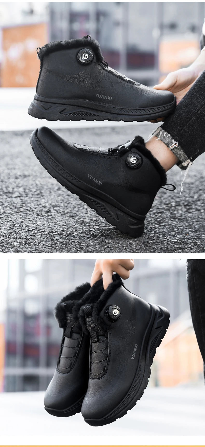 Herren-Outdoor-Jagdstiefel, Wanderschuhe für Bergtrekking und Offroad mit Fleecefutter für Wärme