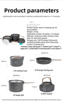 Outdoor Camping Cooker Pot Set Camping Meal Cooking Hot Pot Portable Equipment Kettle Single Pot