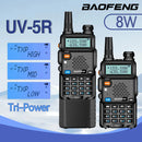 Baofeng 8WUV-5R  Dual Band Ham Amateur Met Vhf Uhf Fm CB 128CH 1800/3800mAh portable Handheld long range Hunting Two  Way Radio