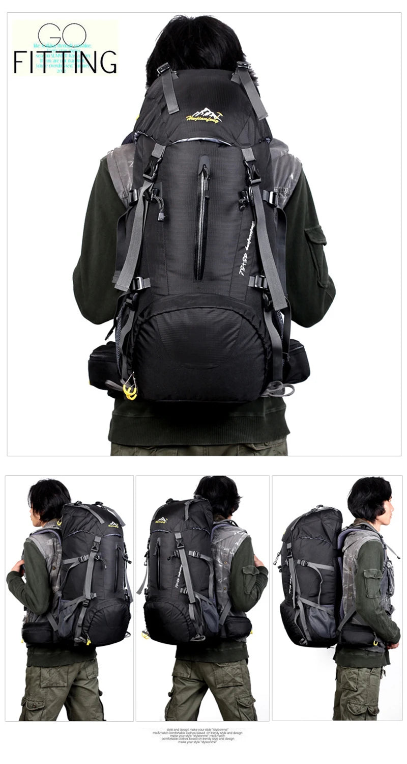 Wanderrucksack 50L Damen&Herren Multifunktions Outdoor Wasserdicht Großes Fassungsvermögen Trekking Reise Bergsteigerrucksack