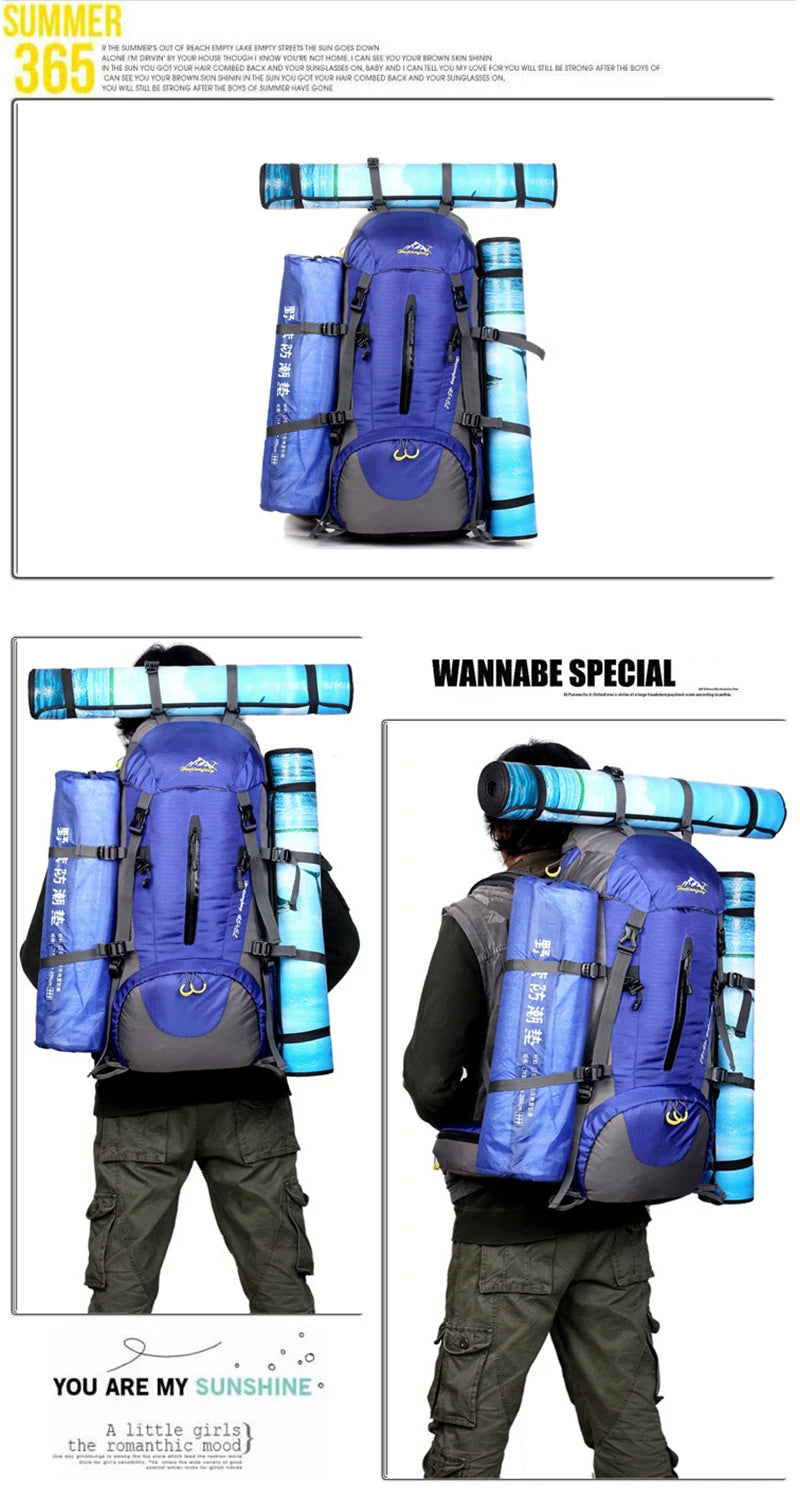 Wanderrucksack 50L Damen&Herren Multifunktions Outdoor Wasserdicht Großes Fassungsvermögen Trekking Reise Bergsteigerrucksack