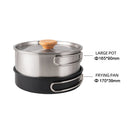 Camping Cookware Set Outdoor Picnic Cookware Kit Stainless Steel Pot Frying Pan Kettle Set Travel Cooking Accessory