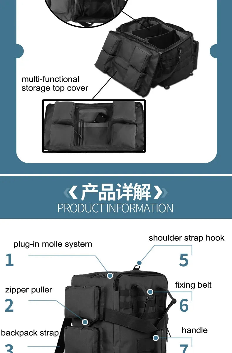 Convertible Nylon Duffel Backpack for Travel & Camping