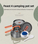 Outdoor Camping Cooker Pot Set Camping Meal Cooking Hot Pot Portable Equipment Kettle Single Pot