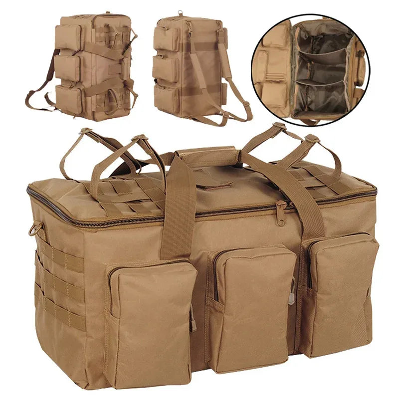 Convertible Nylon Duffel Backpack for Travel & Camping