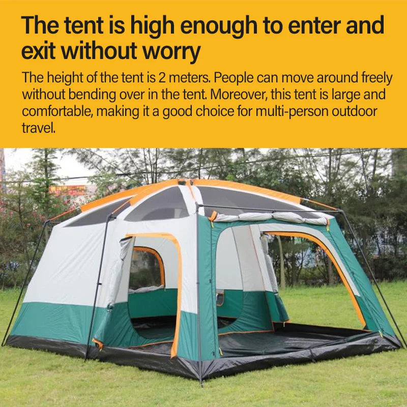 Camping Familienzelt 6-8 Personen Ultraleicht Wasserdicht Automatisch Zwei Zimmer Doppelschichten Faltbar Kamp Cadir Outdoor Abenteuer