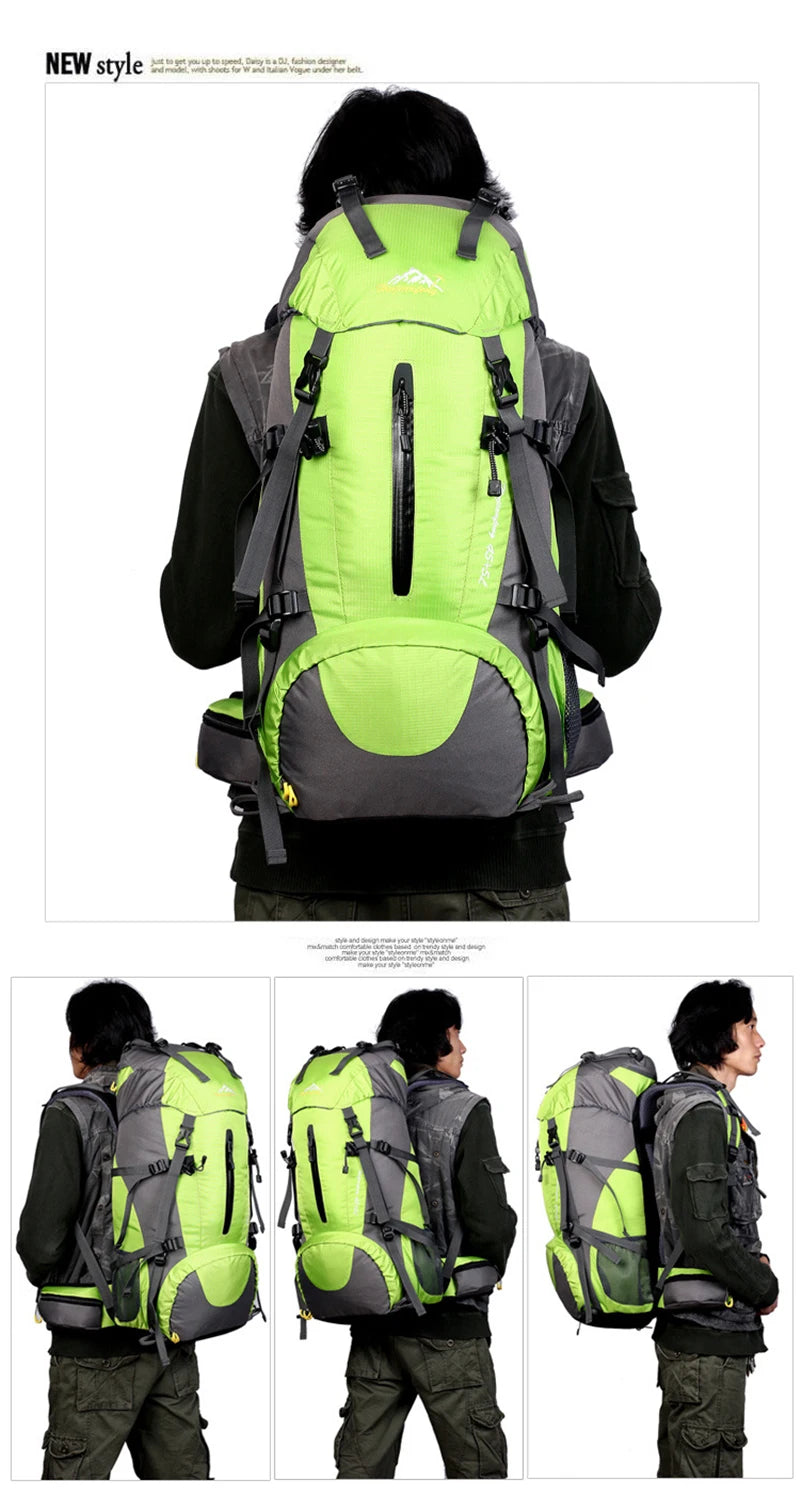 Wanderrucksack 50L Damen&Herren Multifunktions Outdoor Wasserdicht Großes Fassungsvermögen Trekking Reise Bergsteigerrucksack