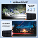 Solar Power Bank High Capacity, Wireless Charger with 4 Built-in Cables, Hand Crank Generator, LED Light for Outdoor Emergency