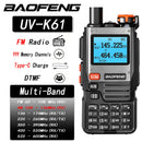 Baofeng UV K61 Walkie Talkie Multi Band Wireless Copy Frequency 999CH Type-C DTMF Long Range NOAA UV-5R UV K6 K5(8) Ham Radio