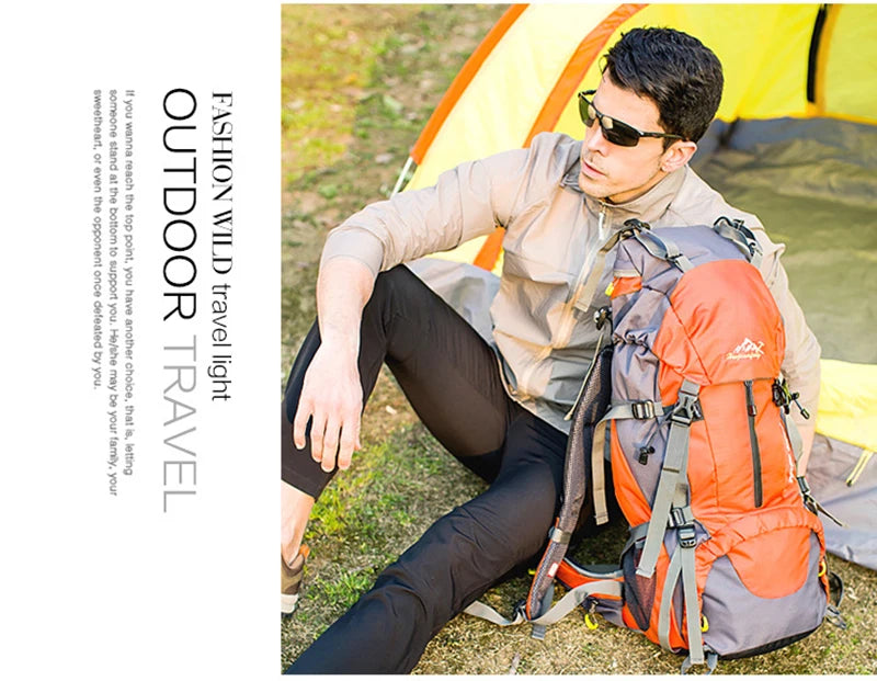Wanderrucksack 50L Damen&Herren Multifunktions Outdoor Wasserdicht Großes Fassungsvermögen Trekking Reise Bergsteigerrucksack