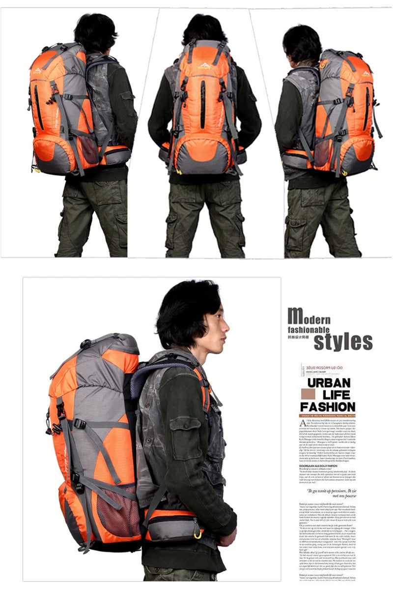 Wanderrucksack 50L Damen&Herren Multifunktions Outdoor Wasserdicht Großes Fassungsvermögen Trekking Reise Bergsteigerrucksack